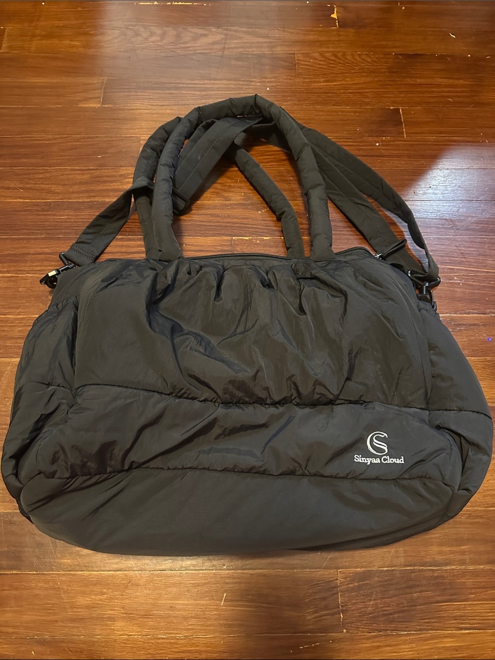 Black Puffer Tote Bag